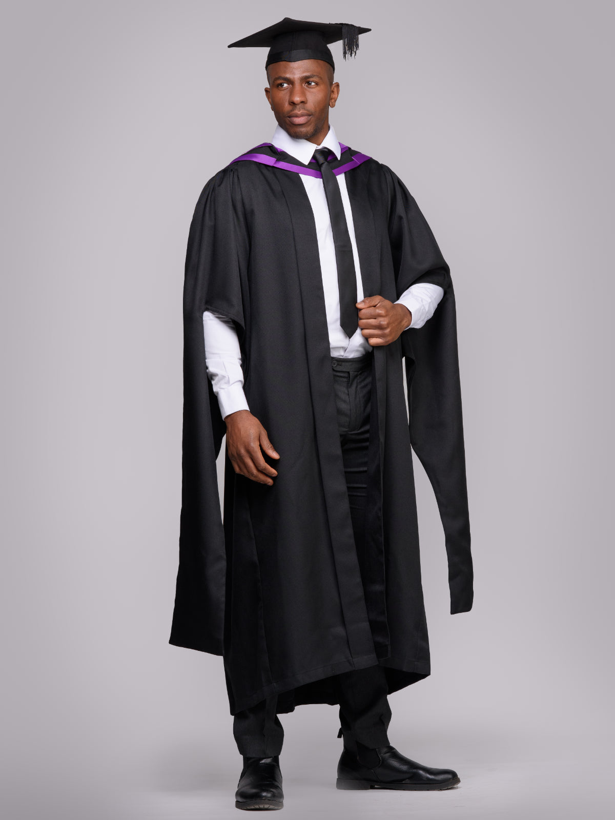 Masters Graduation Gown, Cap & Hood Set