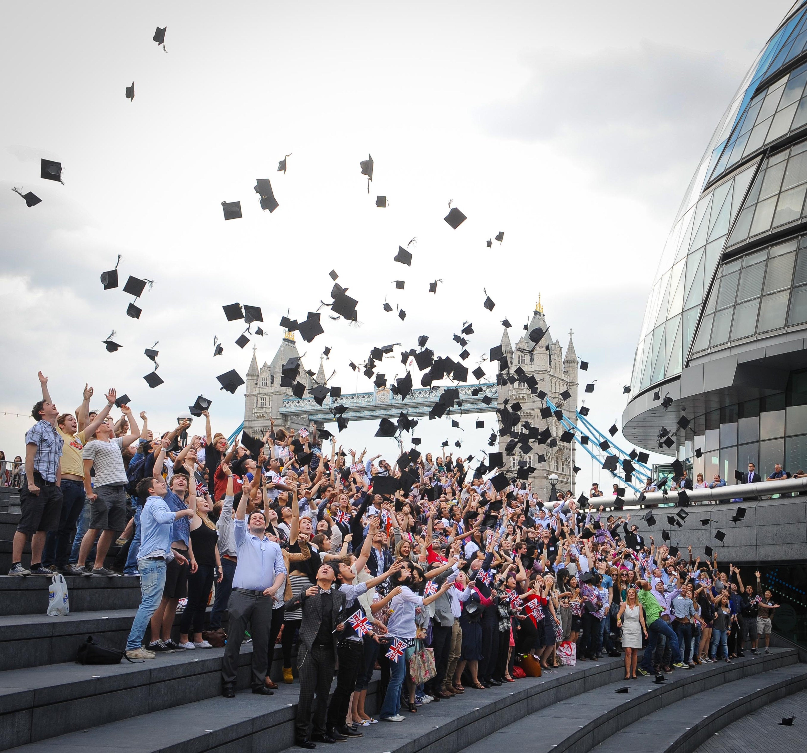 London students break Guinness world record for largest mortarboard toss - with a little help from us ;)
