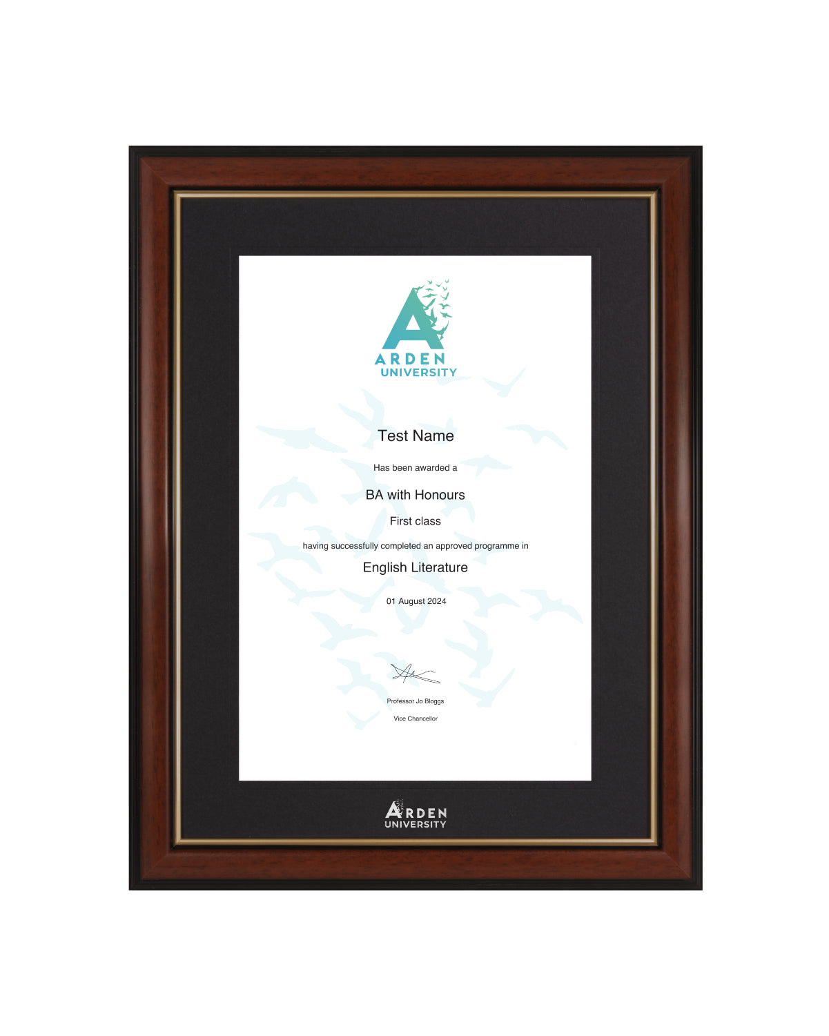Arden University | Branded Certificate Display Frame