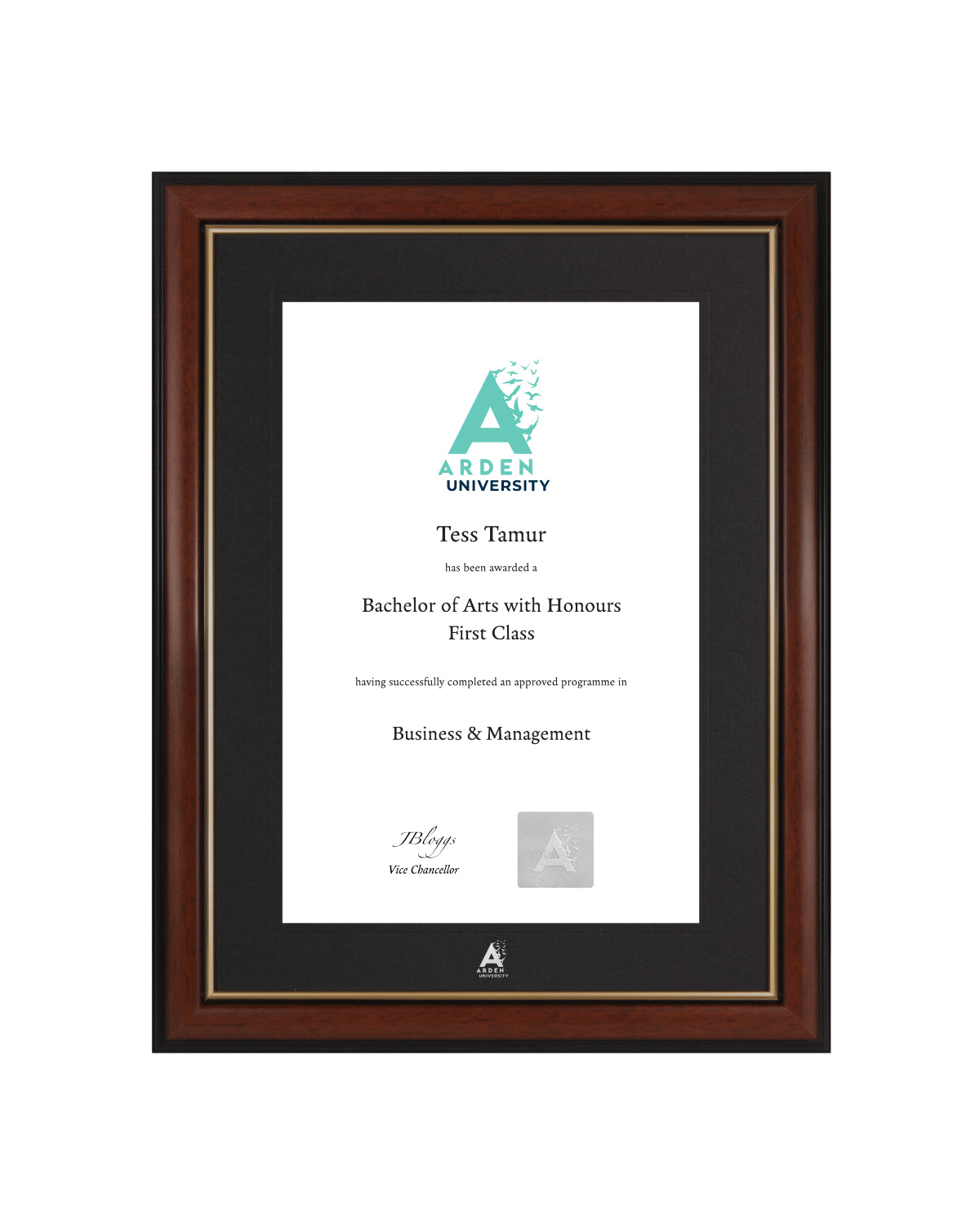 Arden University | Branded Certificate Display Frame