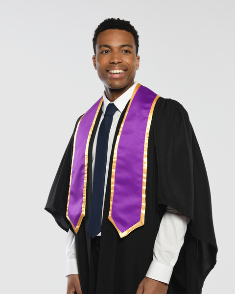Deluxe Graduation Stole with a Half Inch Binding