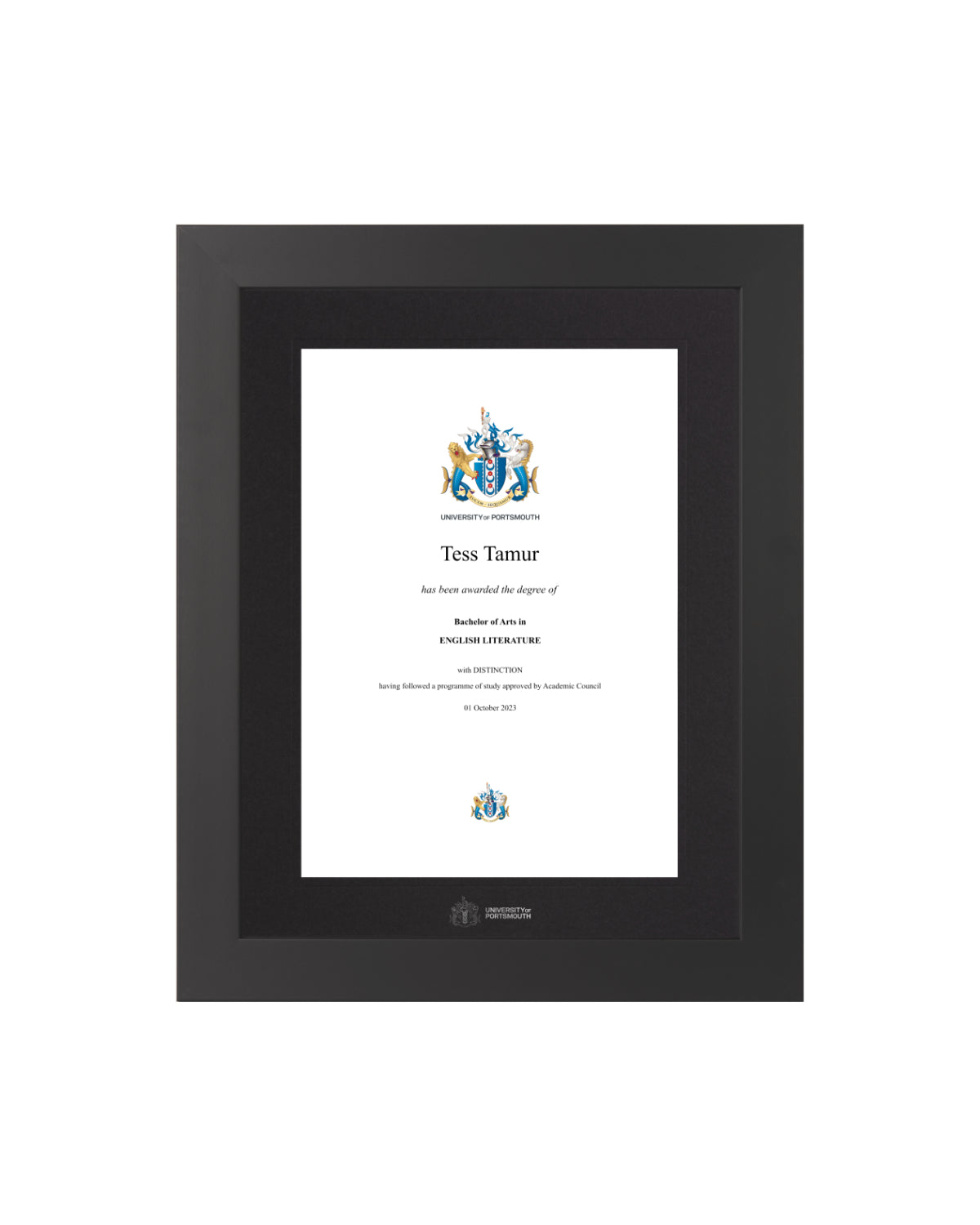 University of Portsmouth | Branded Certificate Display Frame