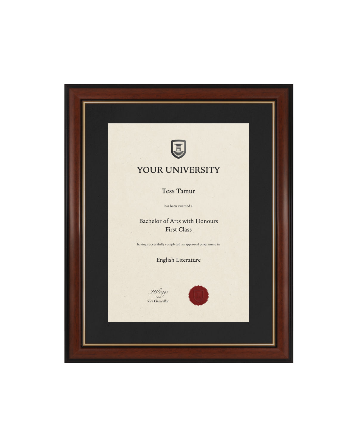 University of Northampton Degree / Certificate Display Frame - Traditional Style