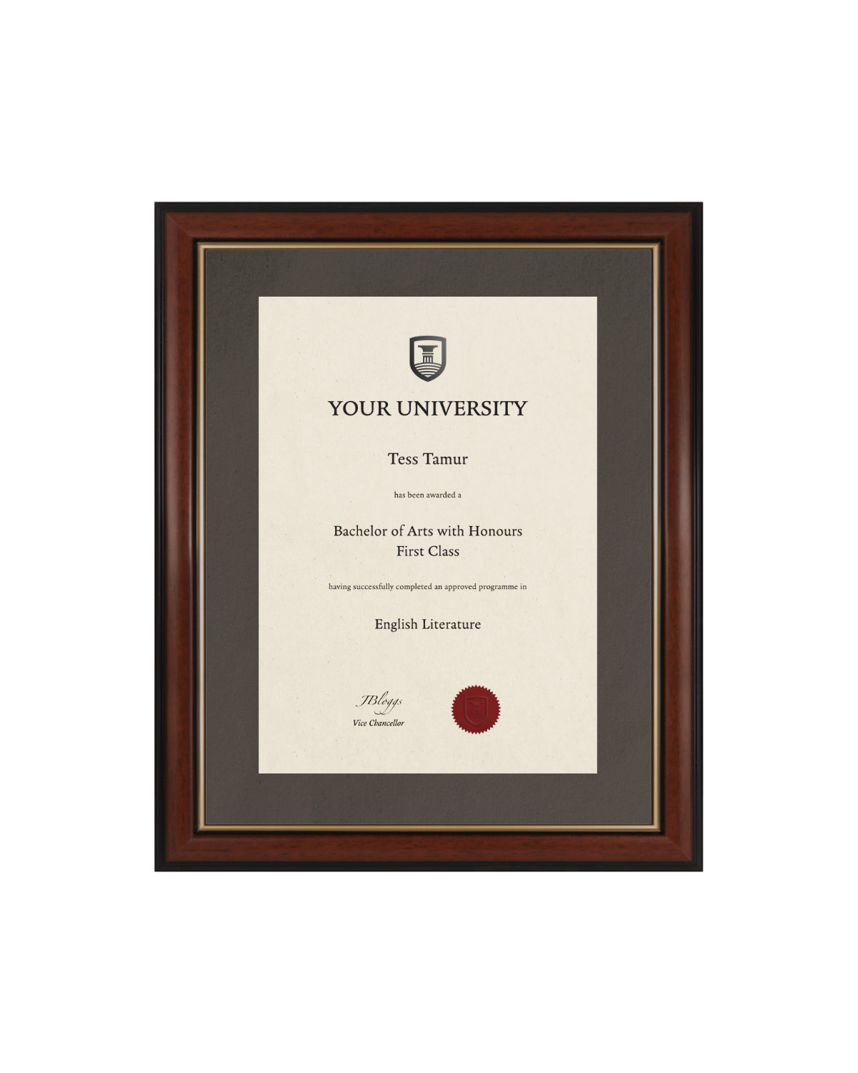 University of Northampton Degree / Certificate Display Frame - Traditional Style