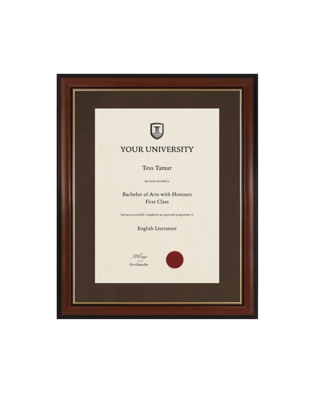 University of Northampton Degree / Certificate Display Frame - Traditional Style