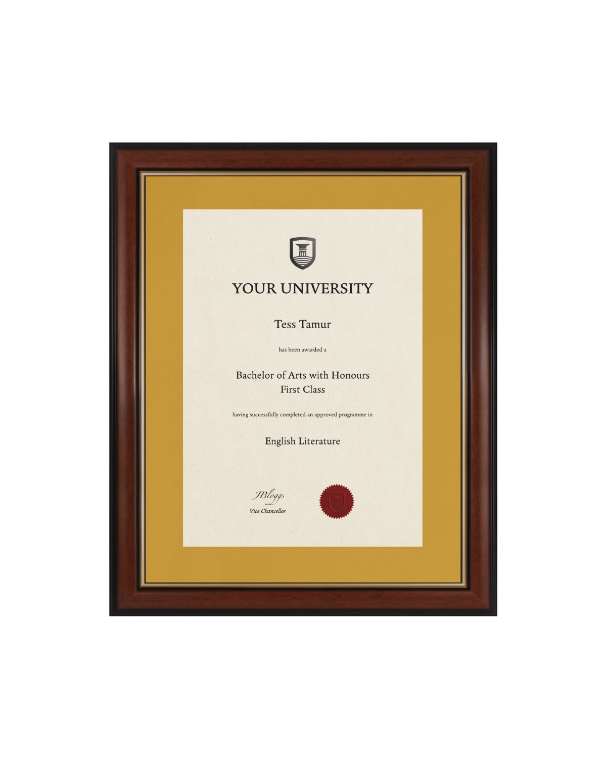 University of Northampton Degree / Certificate Display Frame - Traditional Style