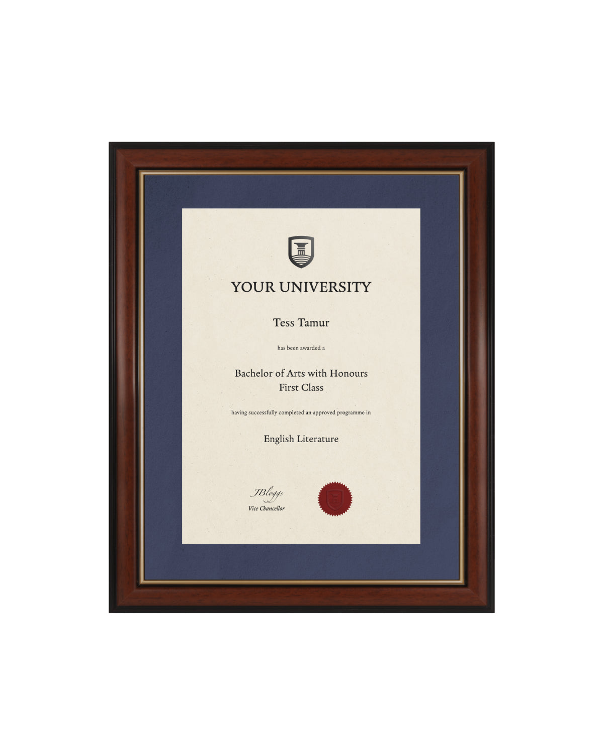 University of Northampton Degree / Certificate Display Frame - Traditional Style