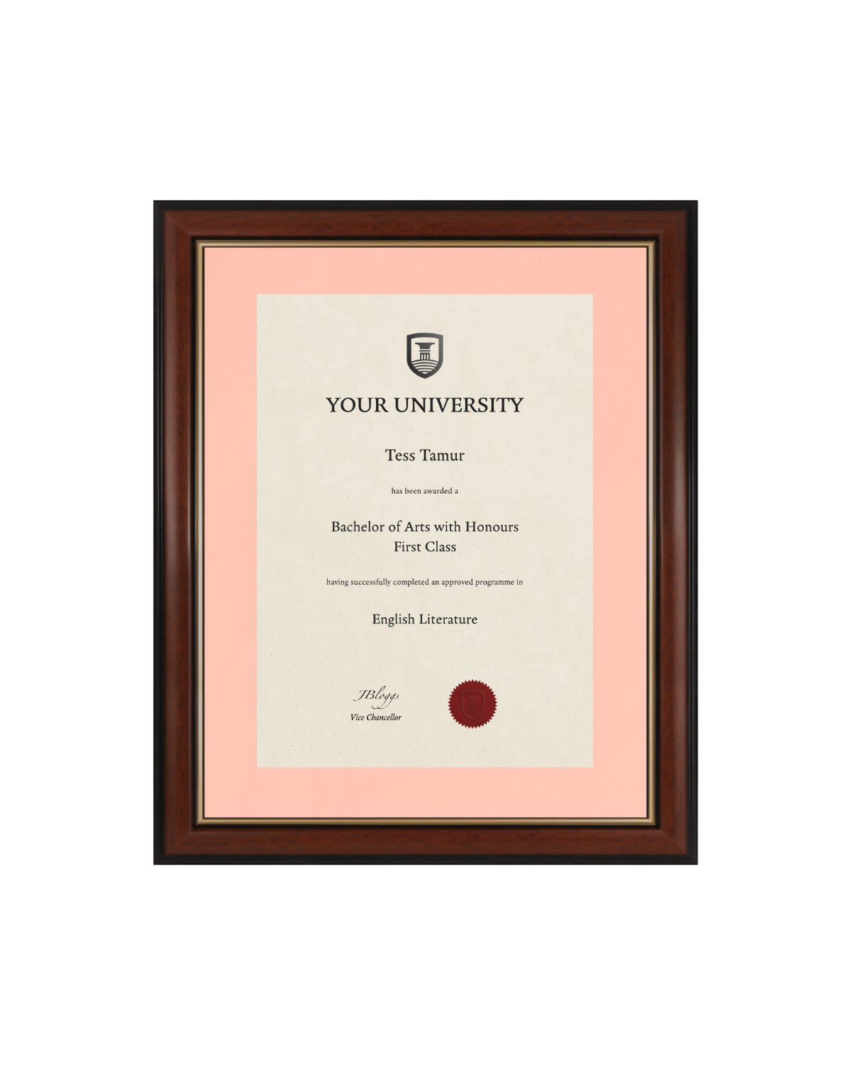 University of Northampton Degree / Certificate Display Frame - Traditional Style