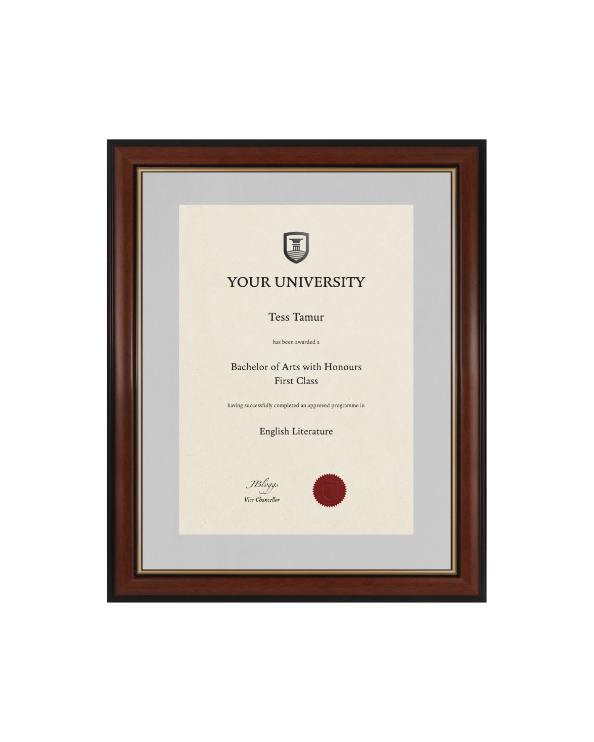 University of Northampton Degree / Certificate Display Frame - Traditional Style
