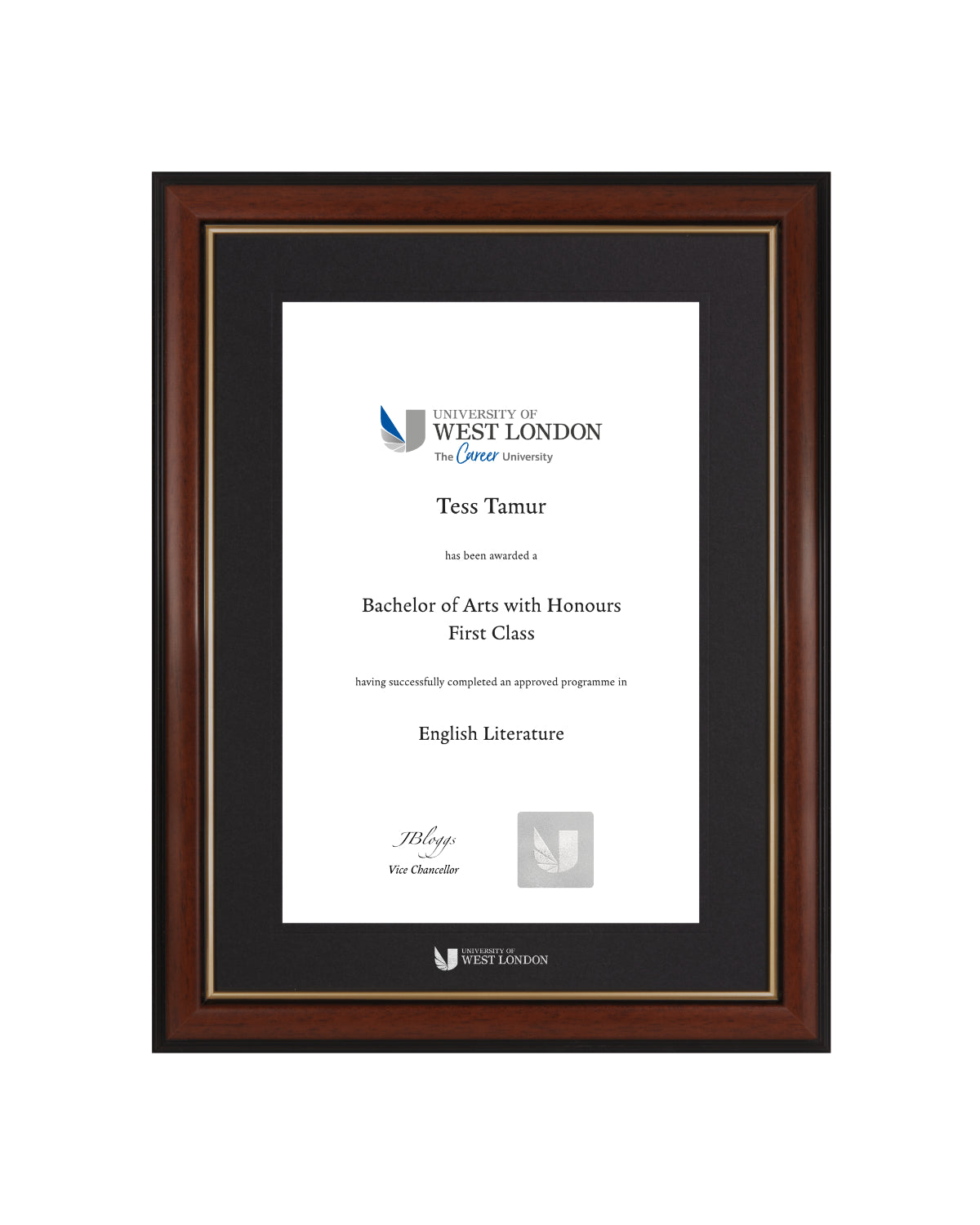 University of West London | Branded Certificate Display Frame