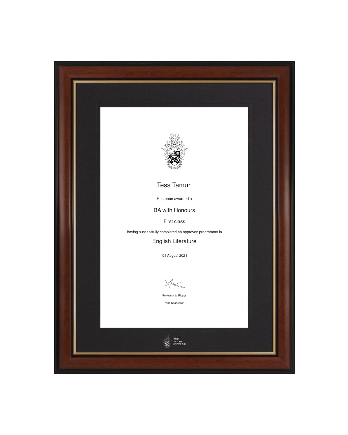 York St. John University | Branded Certificate Display Frame