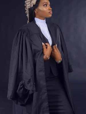 Barristers Gown, Wig and Collarette Set - Blonde