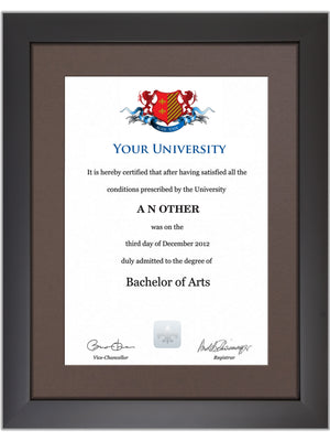 Queen Mary, University of London Degree / Certificate Display Frame - Modern Style
