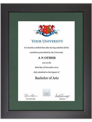 Anglia Ruskin University Degree / Certificate Display Frame - Modern Style
