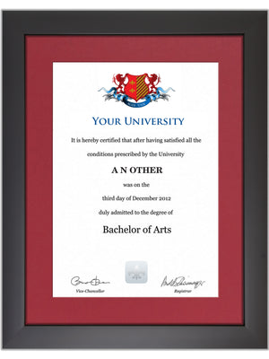 University of Manchester Degree / Certificate Display Frame - Modern Style