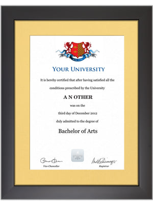 University of Huddersfield Degree / Certificate Display Frame - Modern Style
