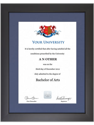 Royal Agricultural University Degree / Certificate Display Frame - Modern Style