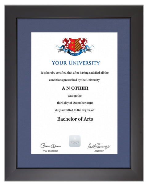 University of Exeter Degree / Certificate Display Frame - Modern Style