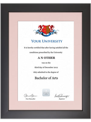 University of Sunderland degree / Certificate Display Frame - Modern Style