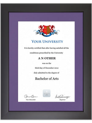 Manchester Metropolitan University Degree / Certificate Display Frame - Modern Style