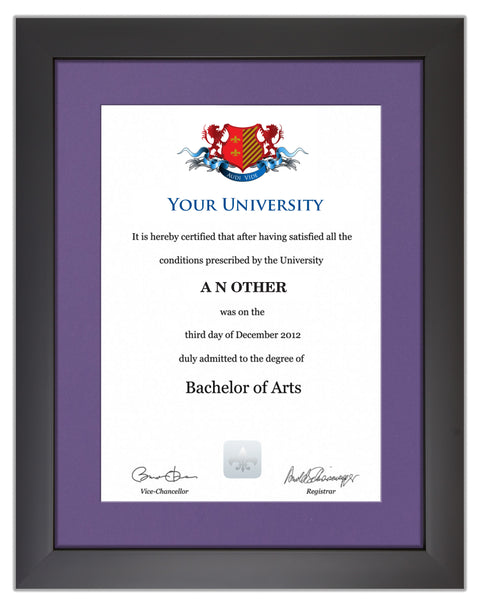 University of Portsmouth Degree / Certificate Display Frame - Modern Style