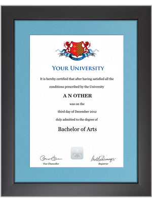 University of Leicester Degree / Certificate Display Frame - Modern Style
