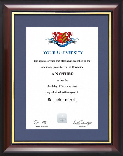 University of Bolton Degree / Certificate Display Frame - Traditional Style