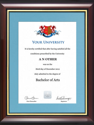 University of Gloucester Degree / Certificate Display Frame - Traditional Style
