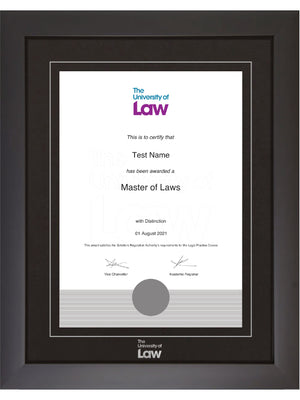 University of Law Embossed Degree / Certificate Display Frame