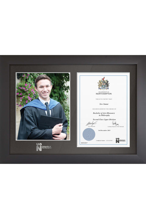 University of Northampton | Embossed Dual Graduation Certificate and Photo Frame - Modern Style