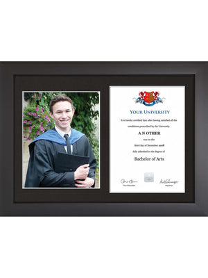 Royal Holloway, University of London, Egham - Dual Graduation Certificate and Photo Frame - Modern Style