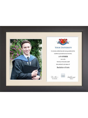 University of Hertfordshire - Dual Graduation Certificate and Photo Frame - Modern Style