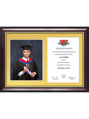 University of Exeter - Dual Graduation Certificate and Photo Frame - Traditional Style