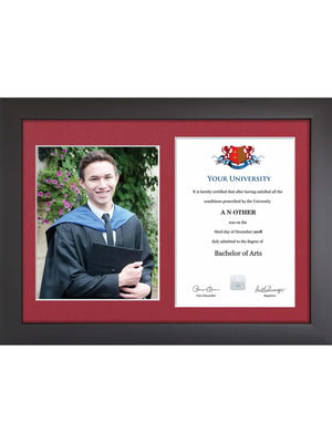 University of Wales - Dual Graduation Certificate and Photo Frame - Modern Style