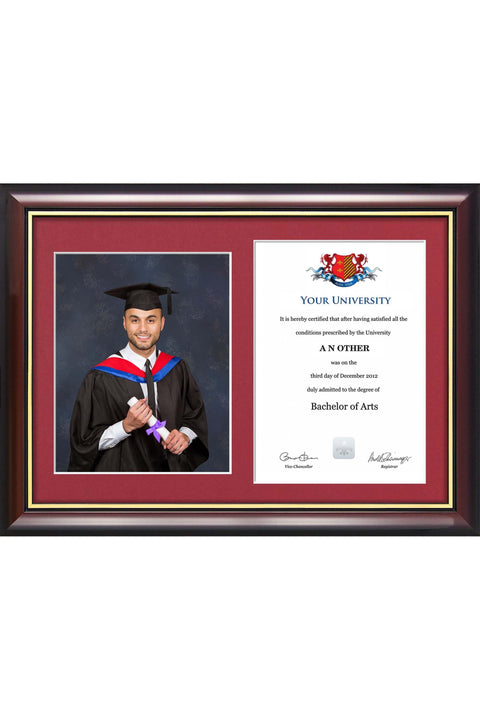 Solent University - Dual Graduation Certificate and Photo Frame - Traditional Style