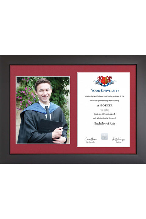 Glyndŵr University, Wrexham - Dual Graduation Certificate and Photo Frame - Modern Style