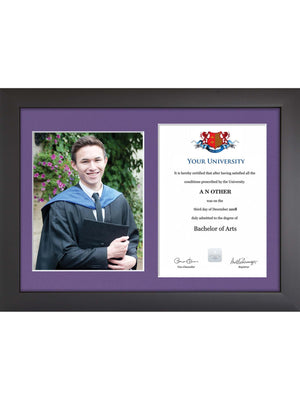 University of Derby - Dual Graduation Certificate and Photo Frame - Modern Style