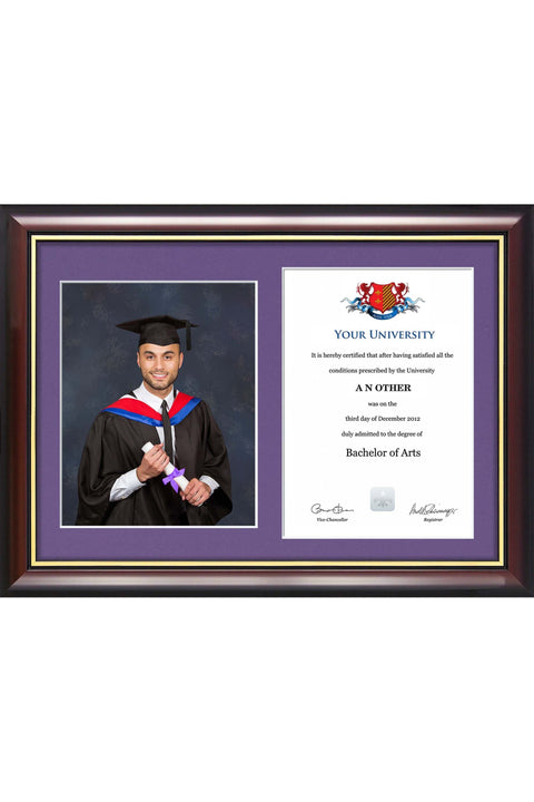 Sheffield Hallam University - Dual Graduation Certificate and Photo Frame - Traditional Style