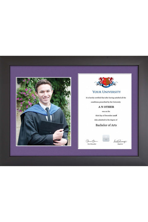 University of Portsmouth - Dual Graduation Certificate and Photo Frame - Modern Style