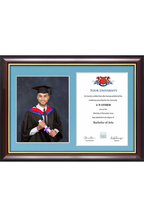 University College London (UCL) - Dual Graduation Certificate and Photo Frame - Traditional Style